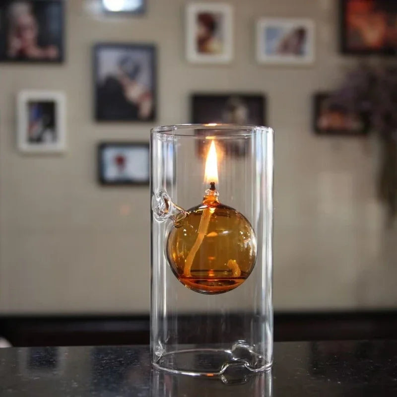 Transparent Glass Candlestick 15CM