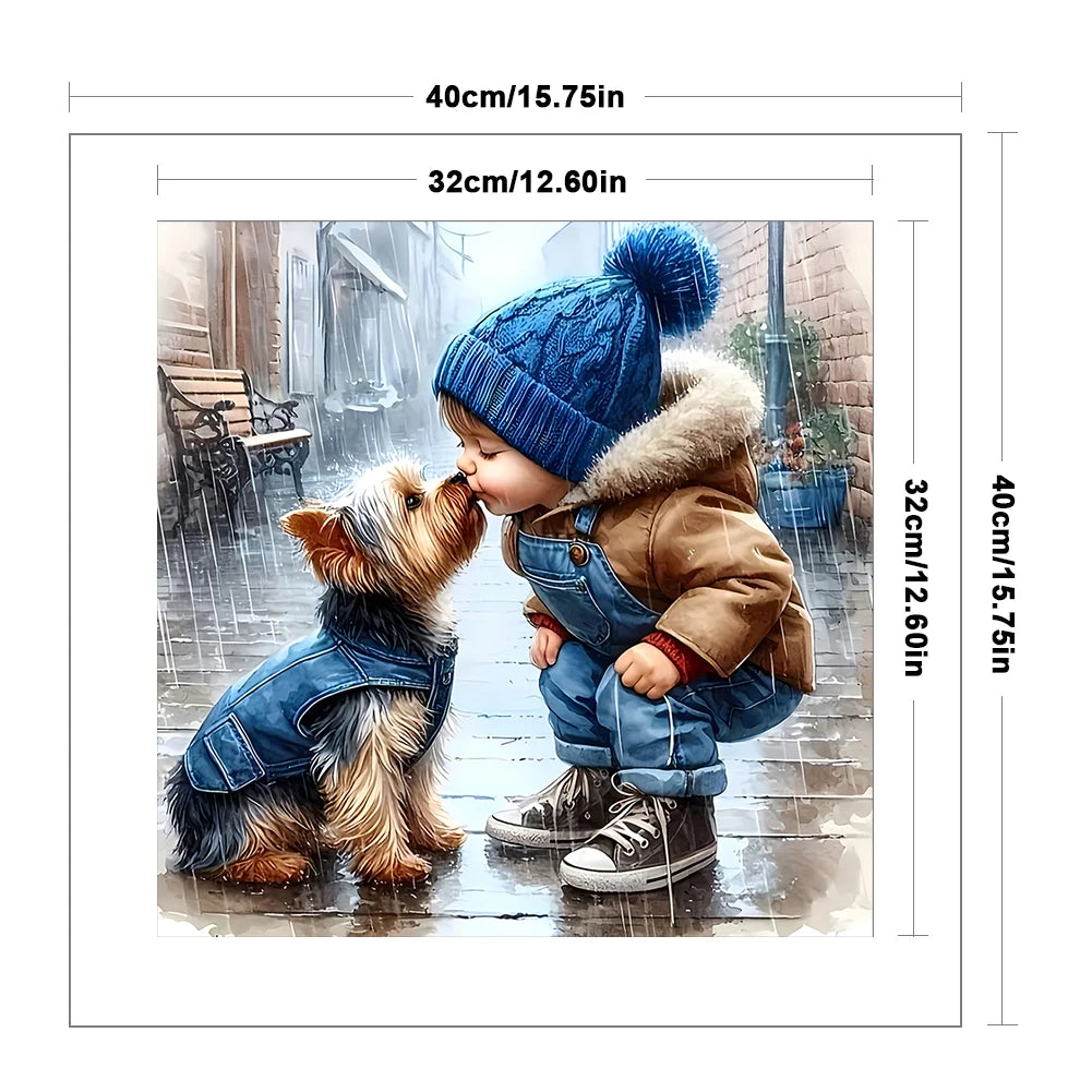Printed Boy Cross Stitch Kit Art 40x40cm