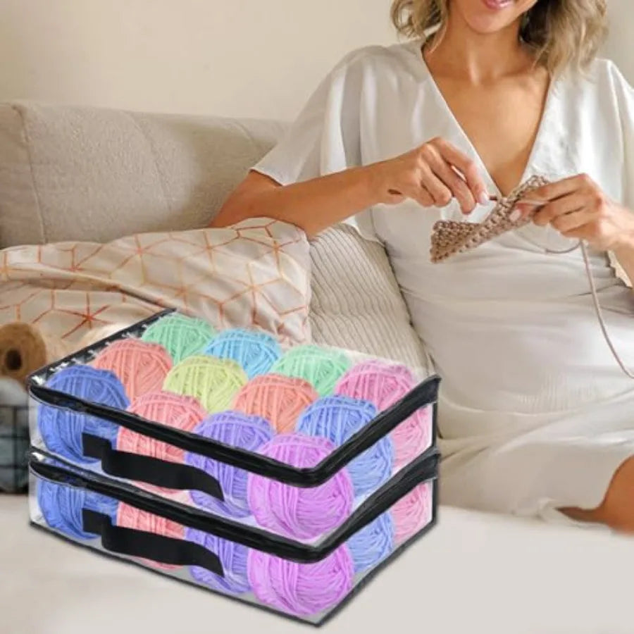 6 Pack Clear Yarn Storage Bags 16x12x4