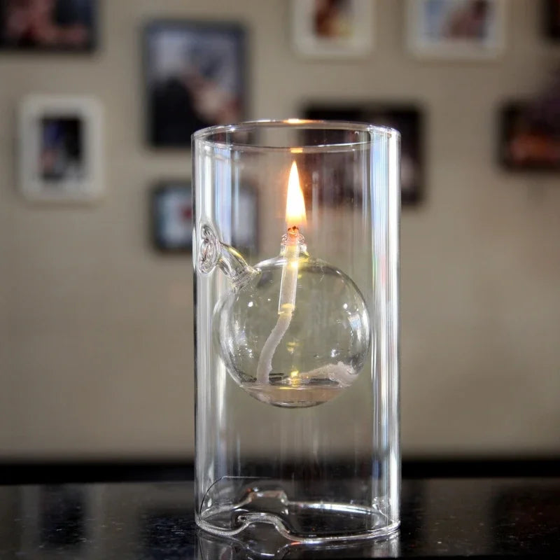Transparent Glass Candlestick 15CM