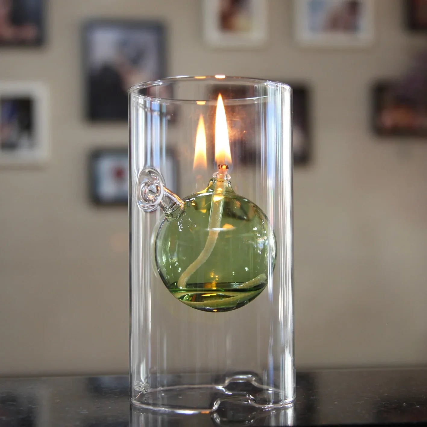 Transparent Glass Candlestick 15CM