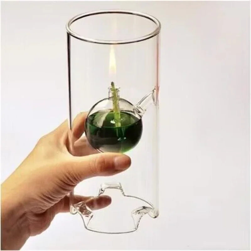Transparent Glass Candlestick 15CM