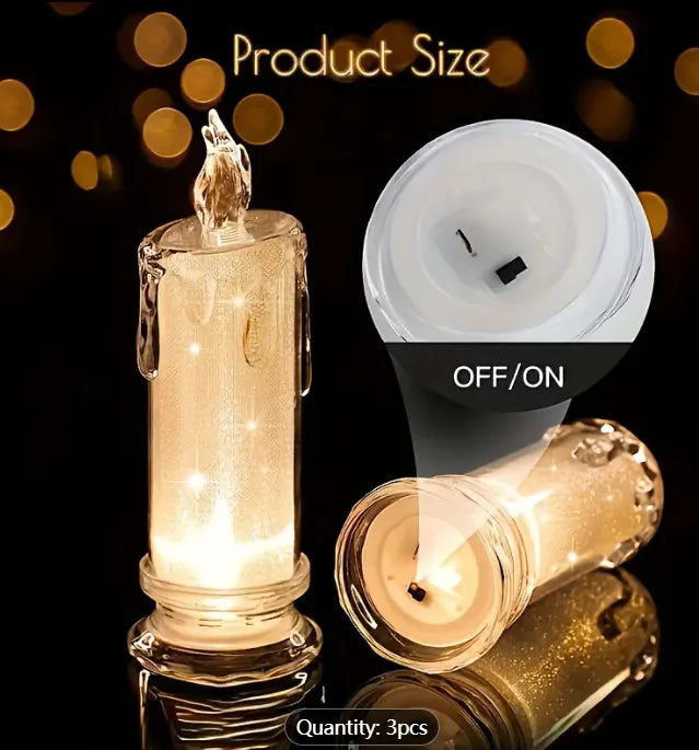 3pcs of LED Candle Lanterns with Battery