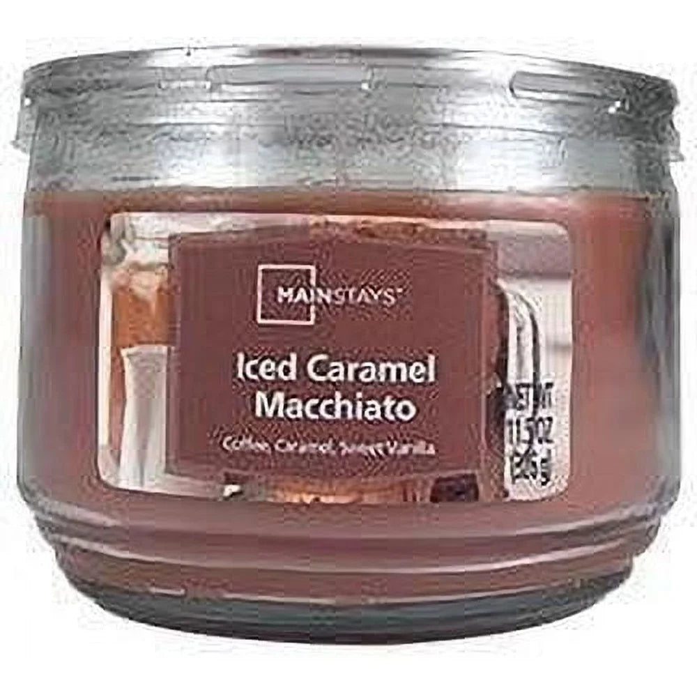 4 Pack Iced Caramel Macchiato Scented 3-Wick Jar Candle