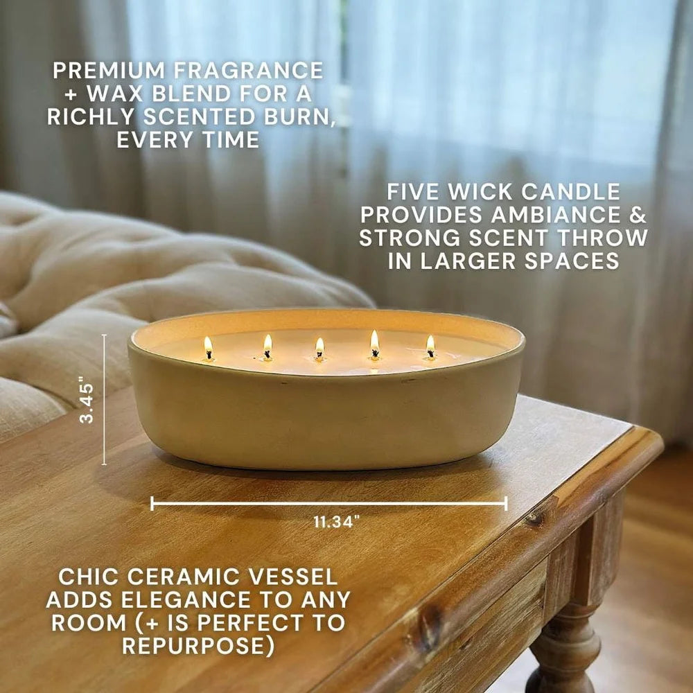Oversized 5-Wick Paraffin Blend Candle