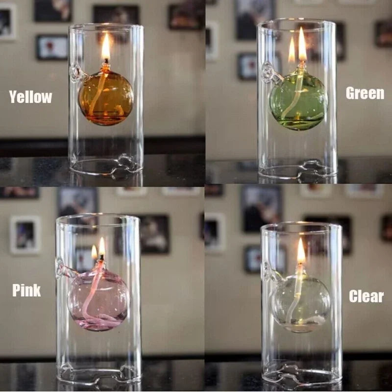 Transparent Glass Candlestick 15CM