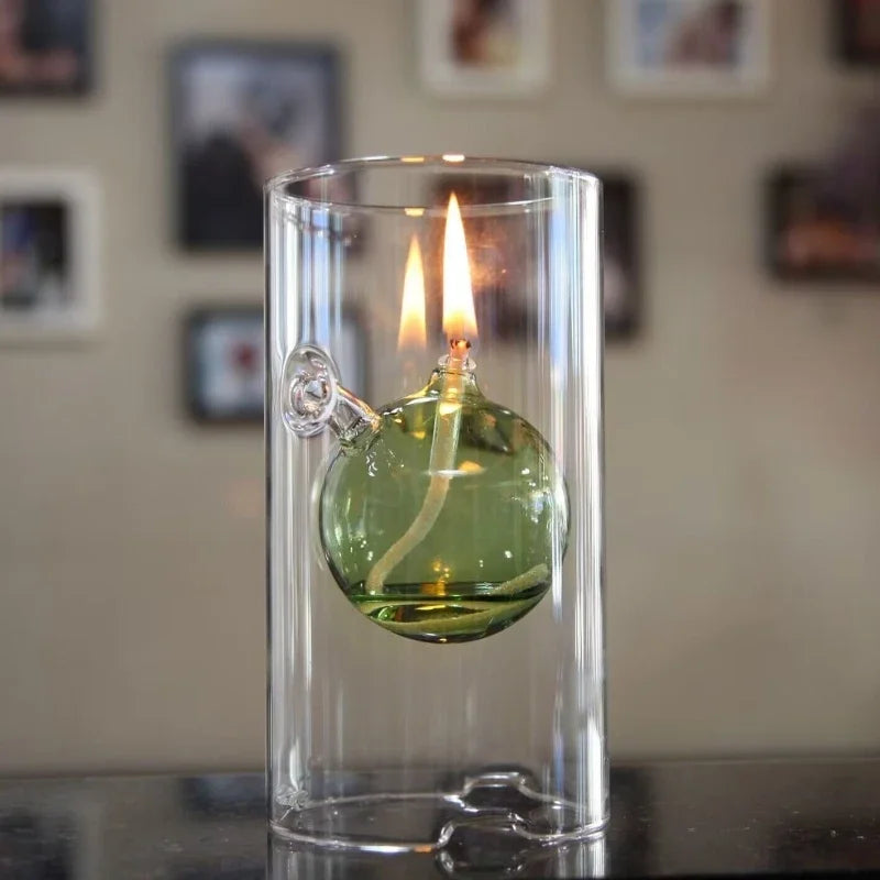 Transparent Glass Candlestick 15CM