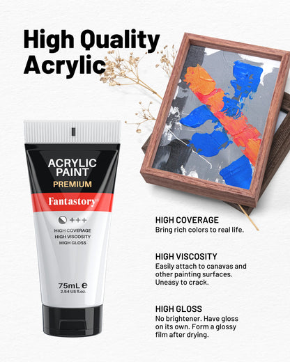 White Acrylic Paints Set, 20 oz, 8 Pack