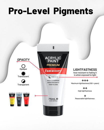 White Acrylic Paints Set, 20 oz, 8 Pack