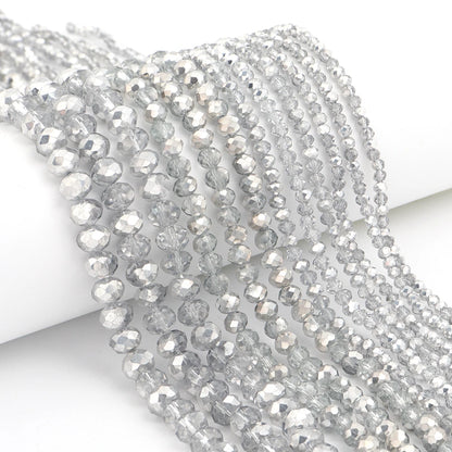 Rondelle Flat Faceted Crystal Beads