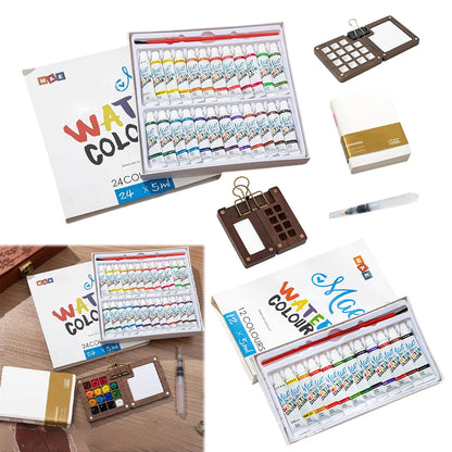Multi Colors Wooden Grid Paint Box