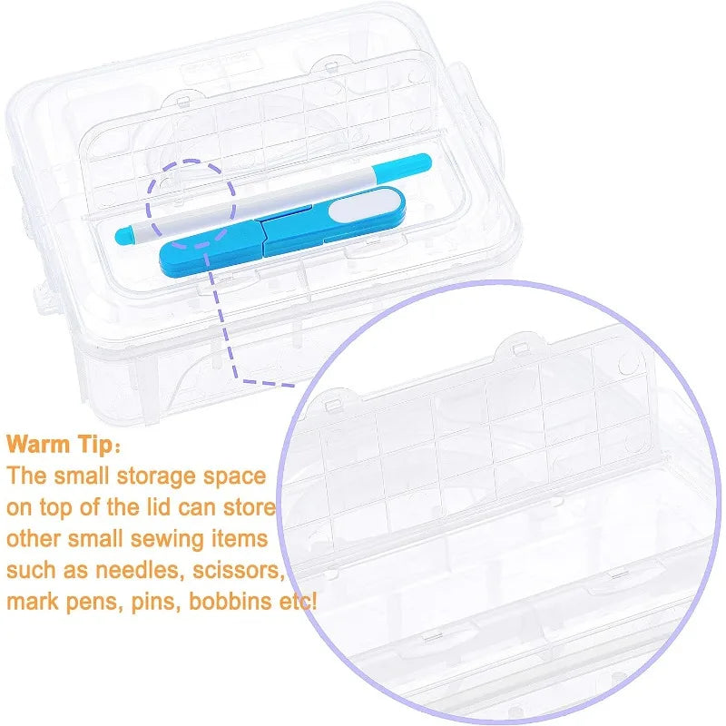 Embroidery Machine Thread with Clear Plastic Storage Box