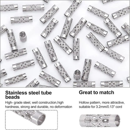 1box Stainless Steel Tube Beads