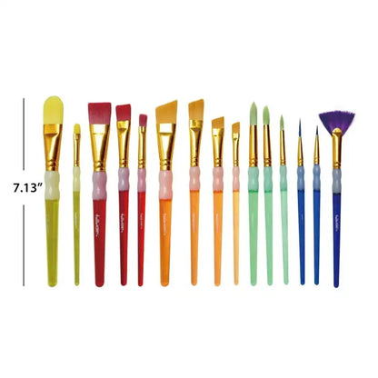 Liner Synthetic Bristle Art Brushes (15 Pieces)
