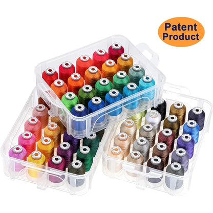 Embroidery Machine Thread with Clear Plastic Storage Box