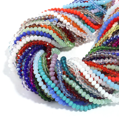 Rondelle Flat Faceted Crystal Beads