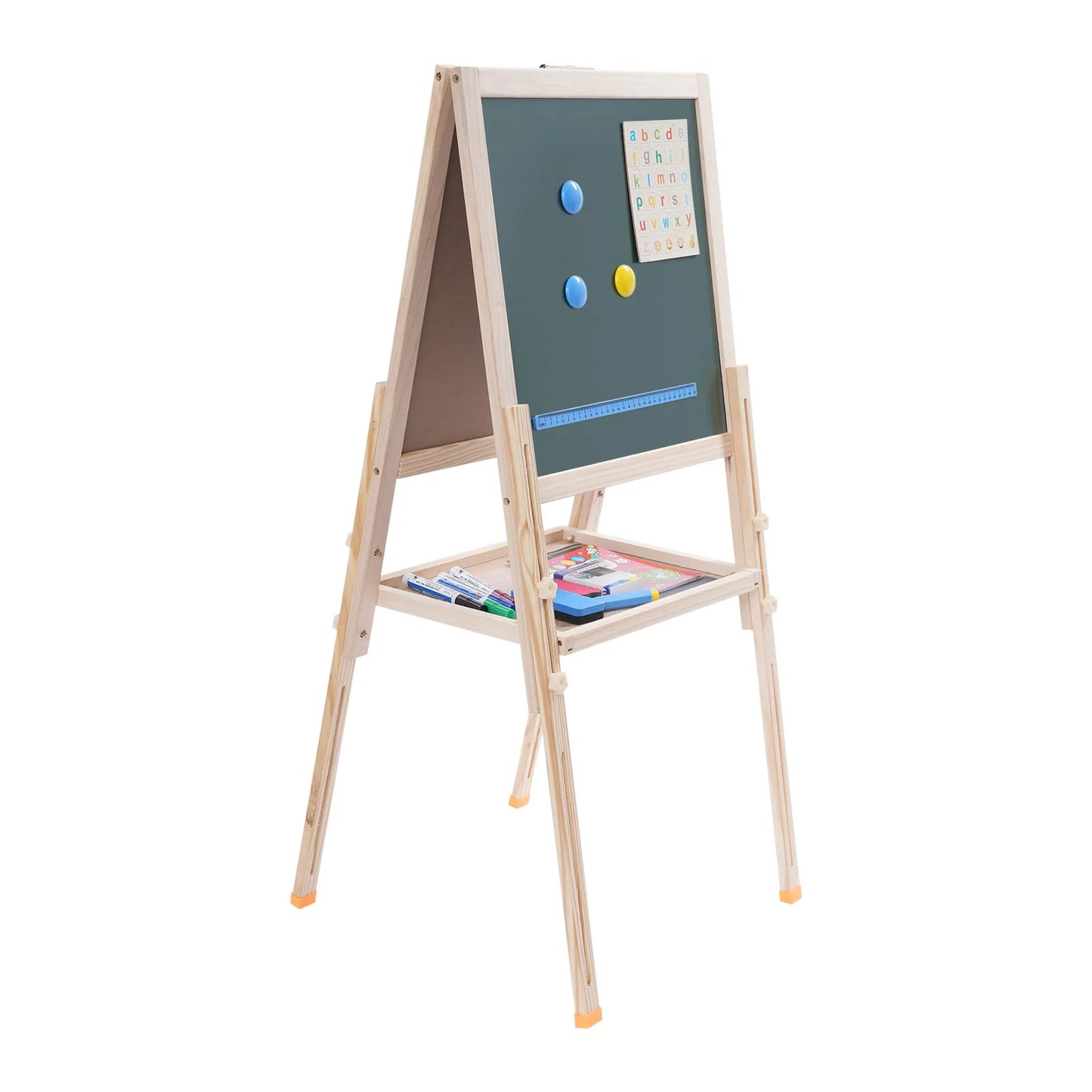 Kids Art Easel Stand Adjustable Wood All-in-One