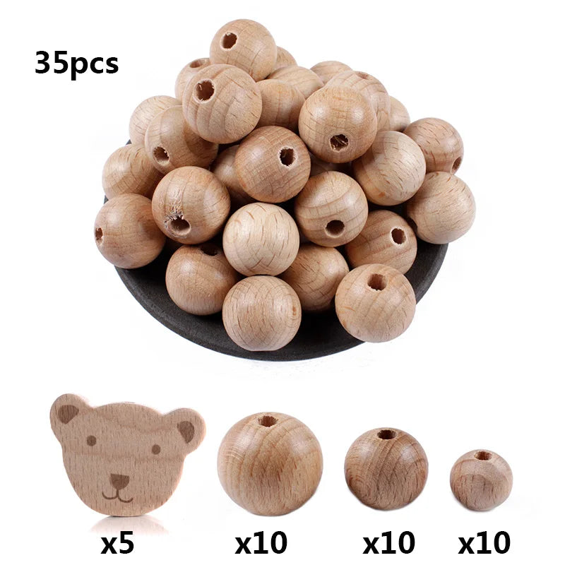 35Pcs Wooden Bead Set Holiday Gifts