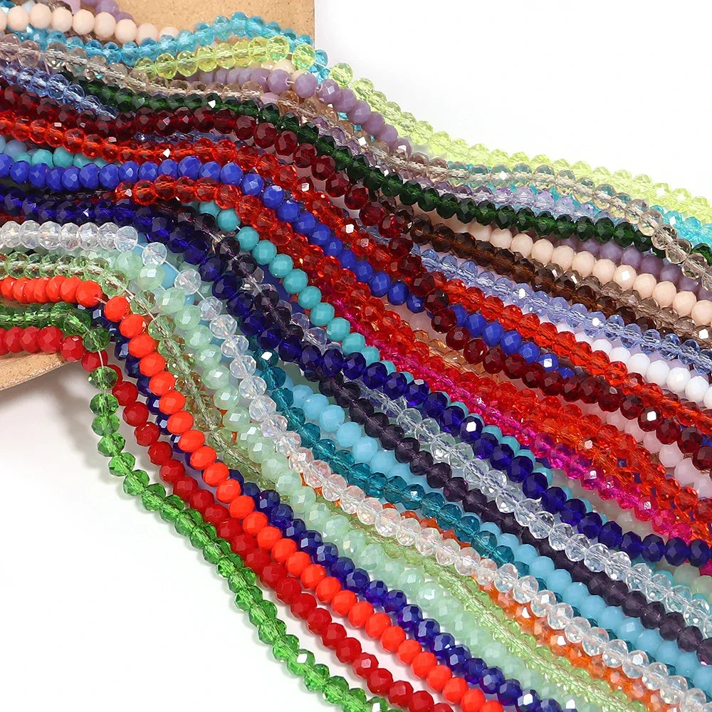 Rondelle Flat Faceted Crystal Beads