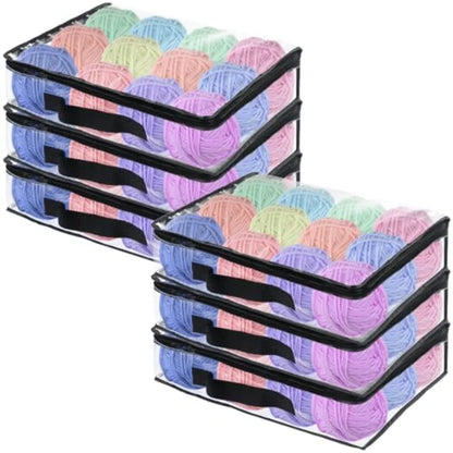 6 Pack Clear Yarn Storage Bags 16x12x4