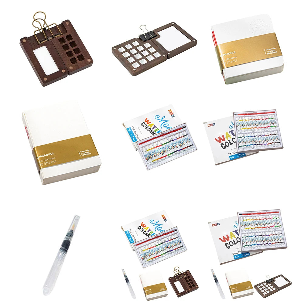 Multi Colors Wooden Grid Paint Box