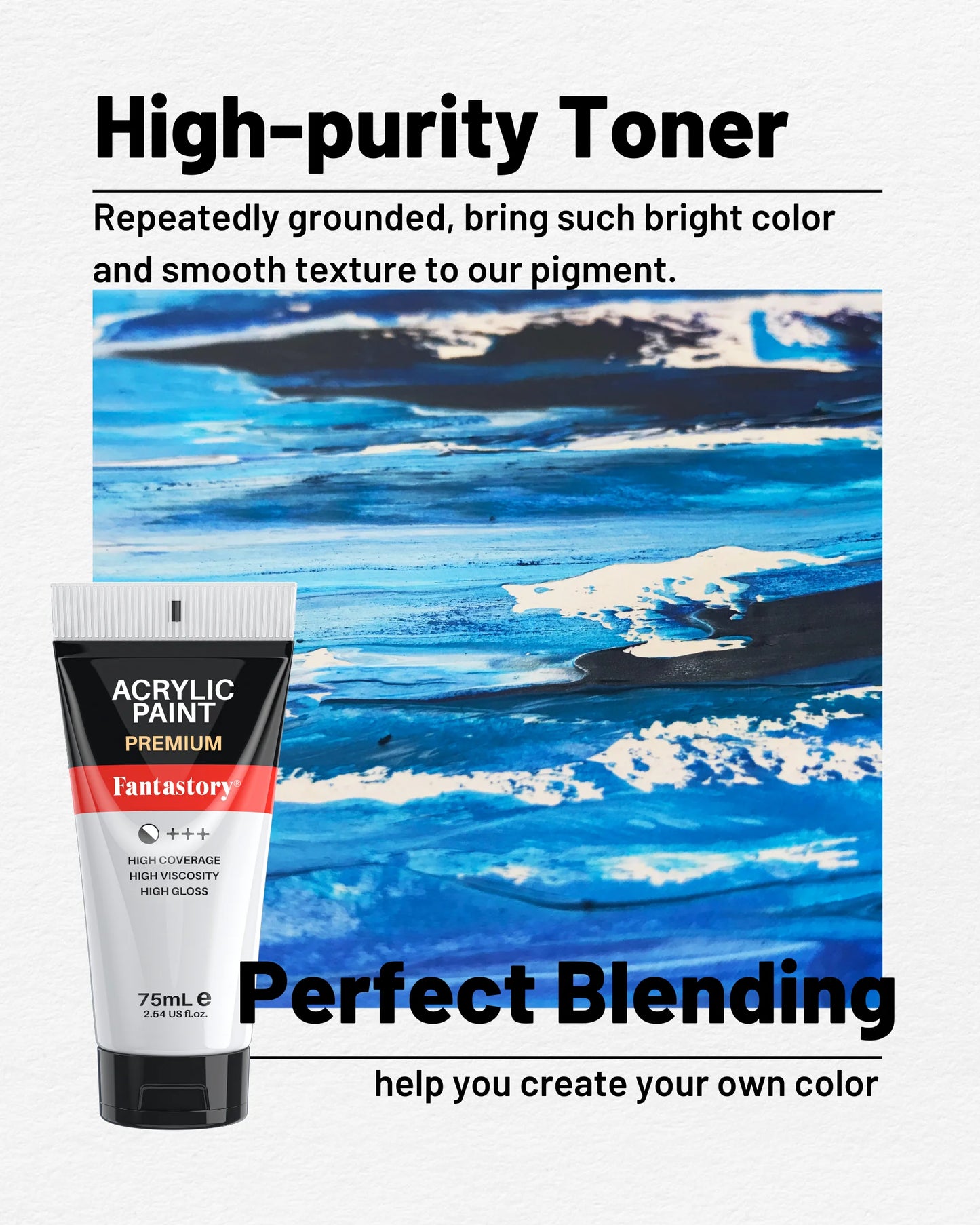 White Acrylic Paints Set, 20 oz, 8 Pack