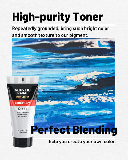 White Acrylic Paints Set, 20 oz, 8 Pack