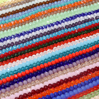 Rondelle Flat Faceted Crystal Beads