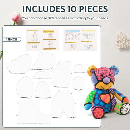 Bear template acrylic sewing pattern