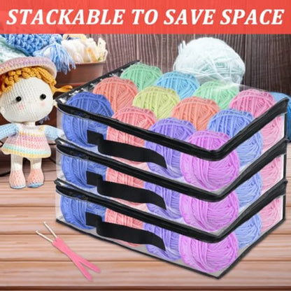 6 Pack Clear Yarn Storage Bags 16x12x4