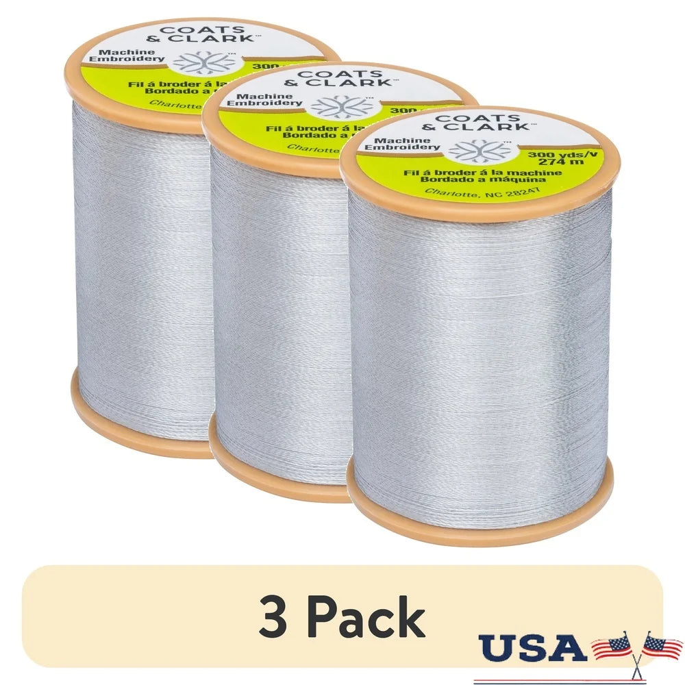 3 Pack Trilobal Polyester Embroidery Thread 300 Yards