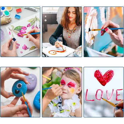 20 Oil Watercolor Acrylic Paint Brushes