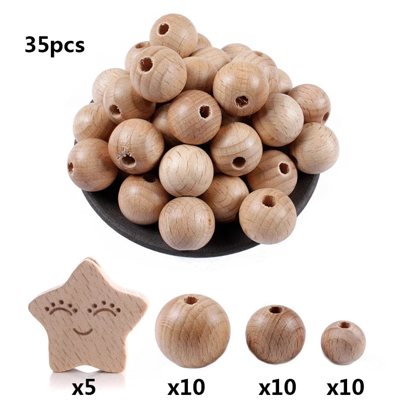 35Pcs Wooden Bead Set Holiday Gifts