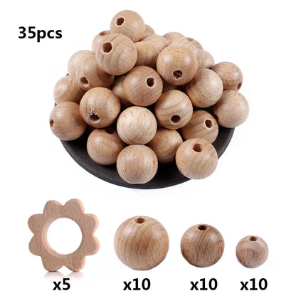 35Pcs Wooden Bead Set Holiday Gifts