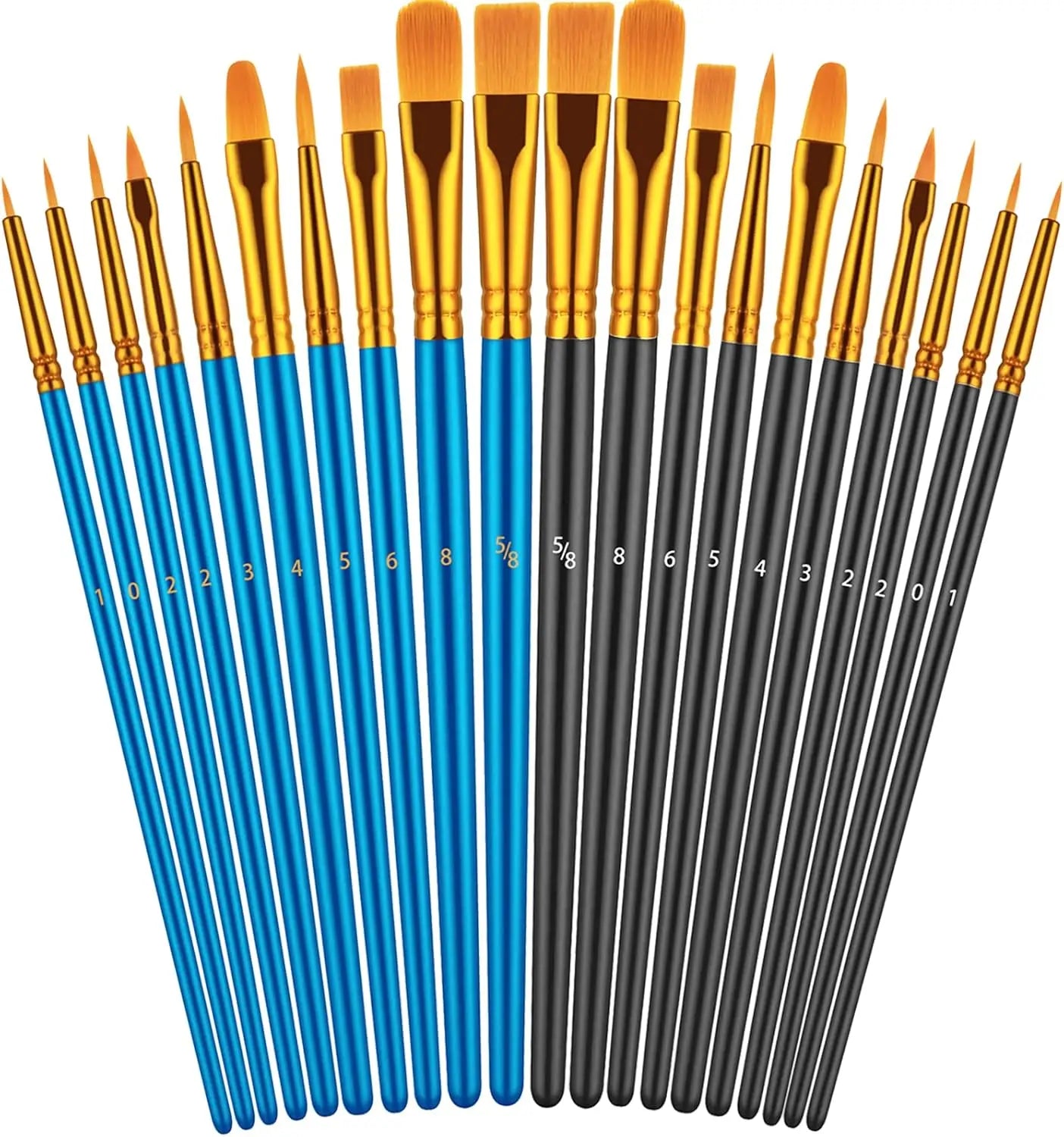 20 Oil Watercolor Acrylic Paint Brushes