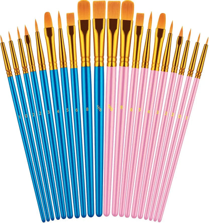 20 Oil Watercolor Acrylic Paint Brushes