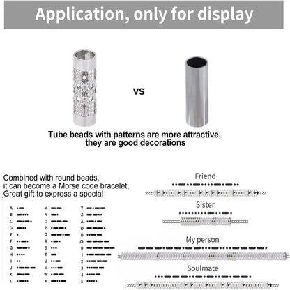 1box Stainless Steel Tube Beads