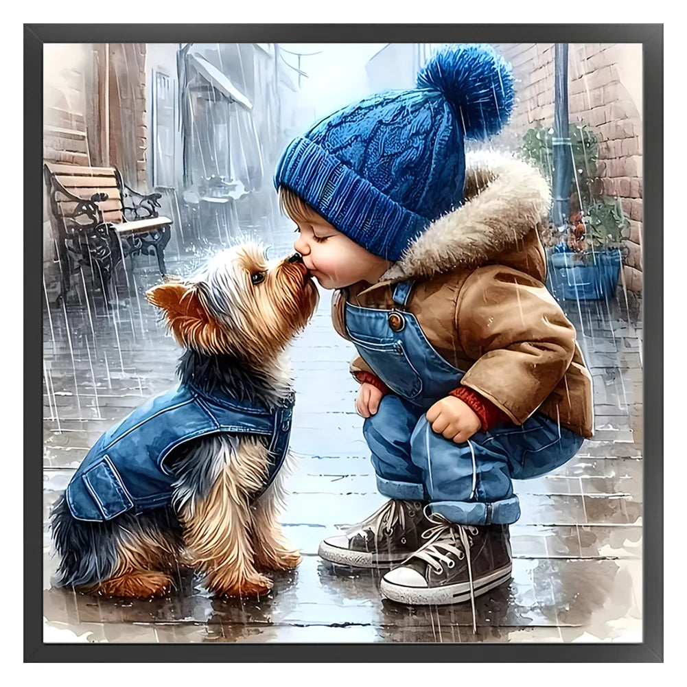 Printed Boy Cross Stitch Kit Art 40x40cm