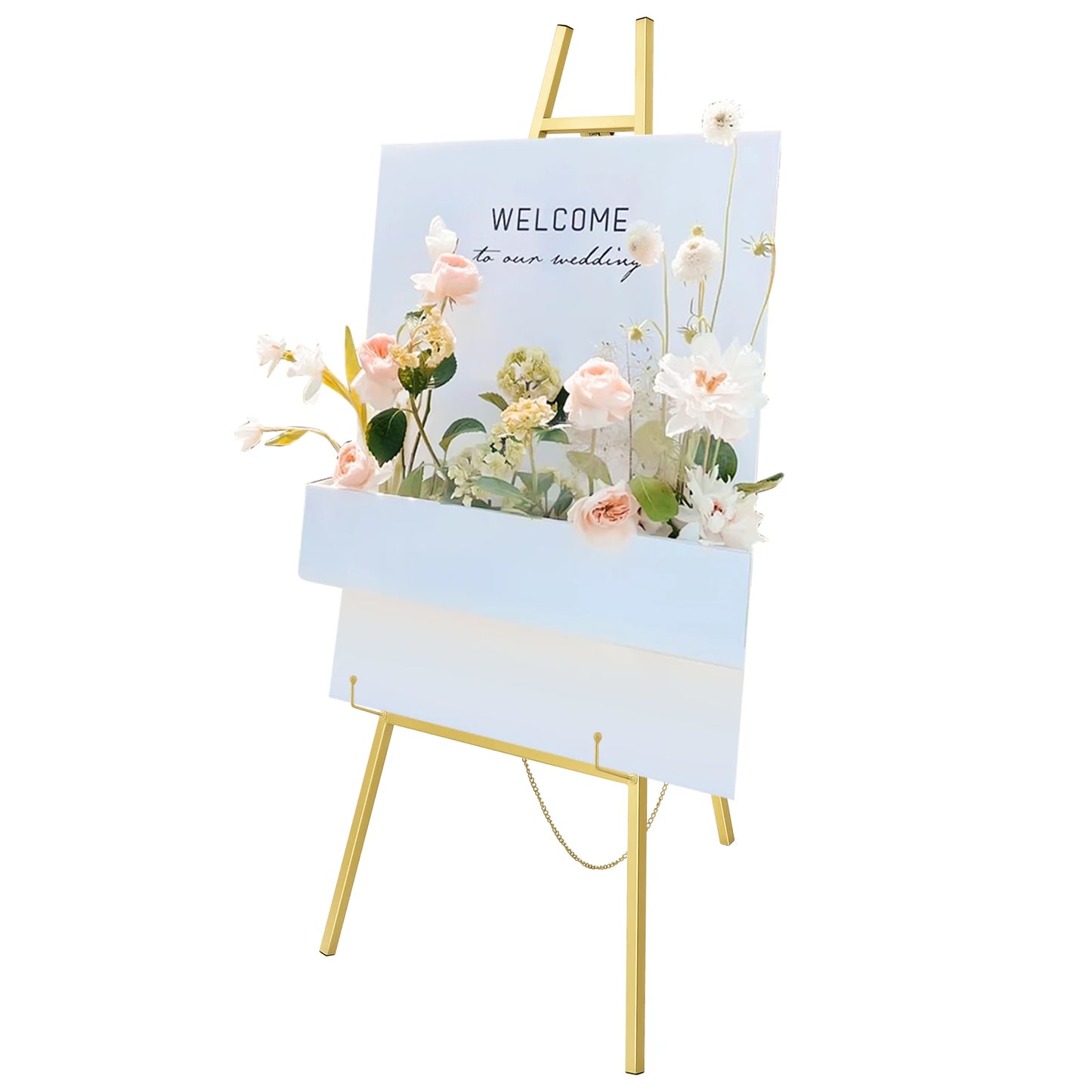 2Pcs 50*62*104cm Gold Tall Steel Pipe Floor Easel