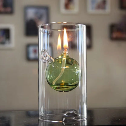 Transparent Glass Candlestick 15CM