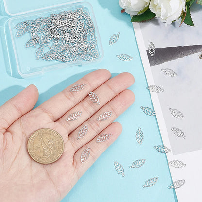 1box 300pcs Stainless Steel Hollow Leaf