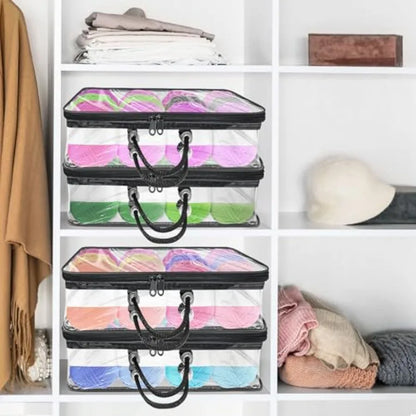 3Pack Clear Yarn Storage Bags for Crafters 12x16x4