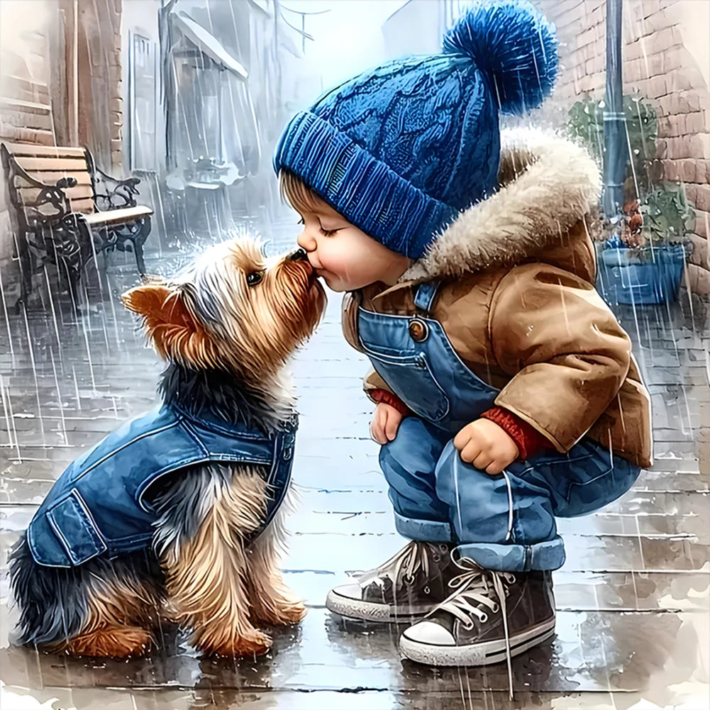 Printed Boy Cross Stitch Kit Art 40x40cm