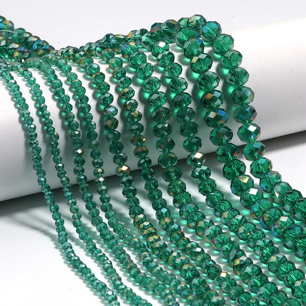 Rondelle Flat Faceted Crystal Beads