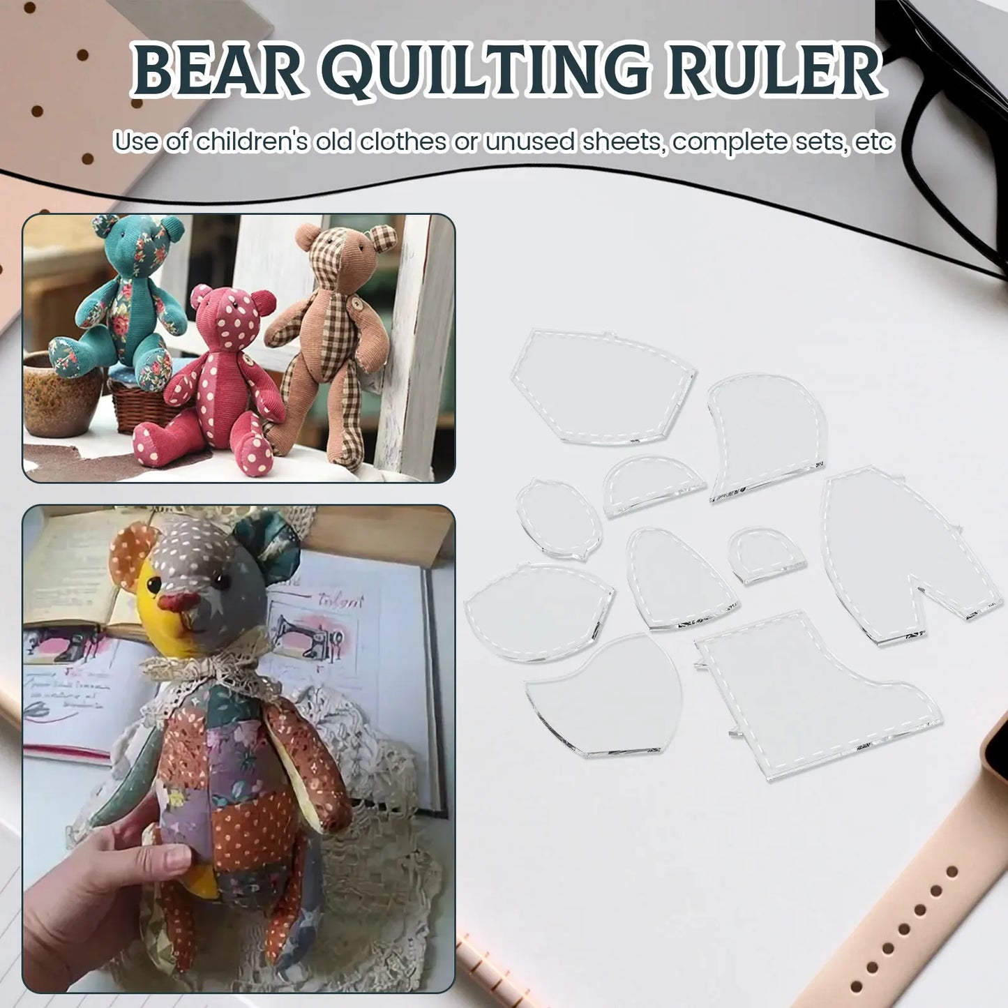 Bear template acrylic sewing pattern
