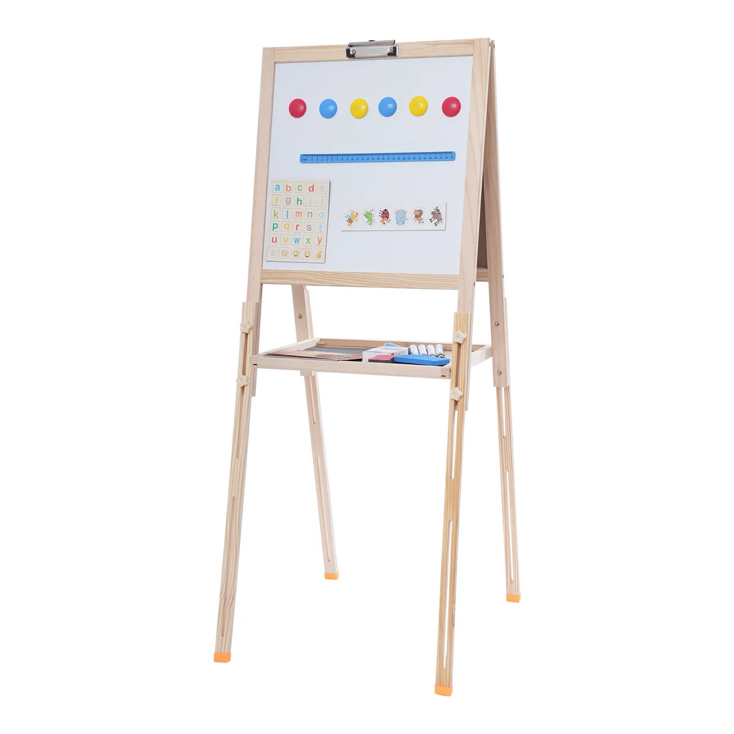Kids Art Easel Stand Adjustable Wood All-in-One